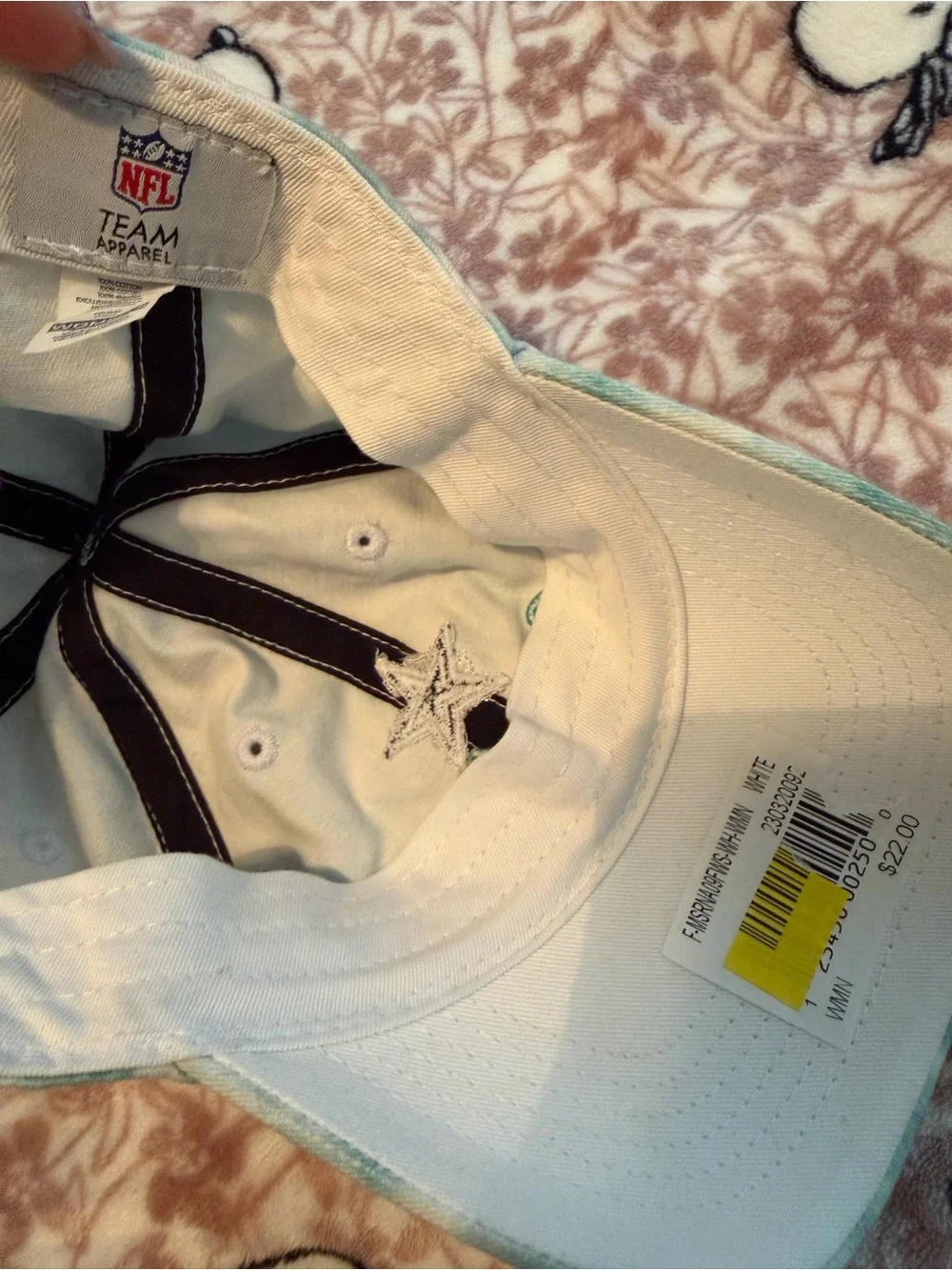 Cowboys Tie-Dye Cap in Teal and Cream